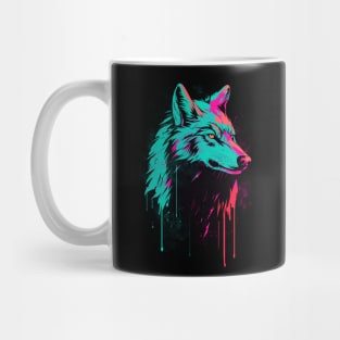 Splatter retro wolf Mug